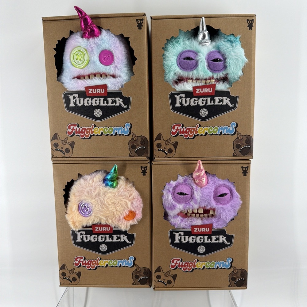 Fuggler Fugglercorns Lot of 4 Plush Unicorns ZURU New Sealed Collector Set